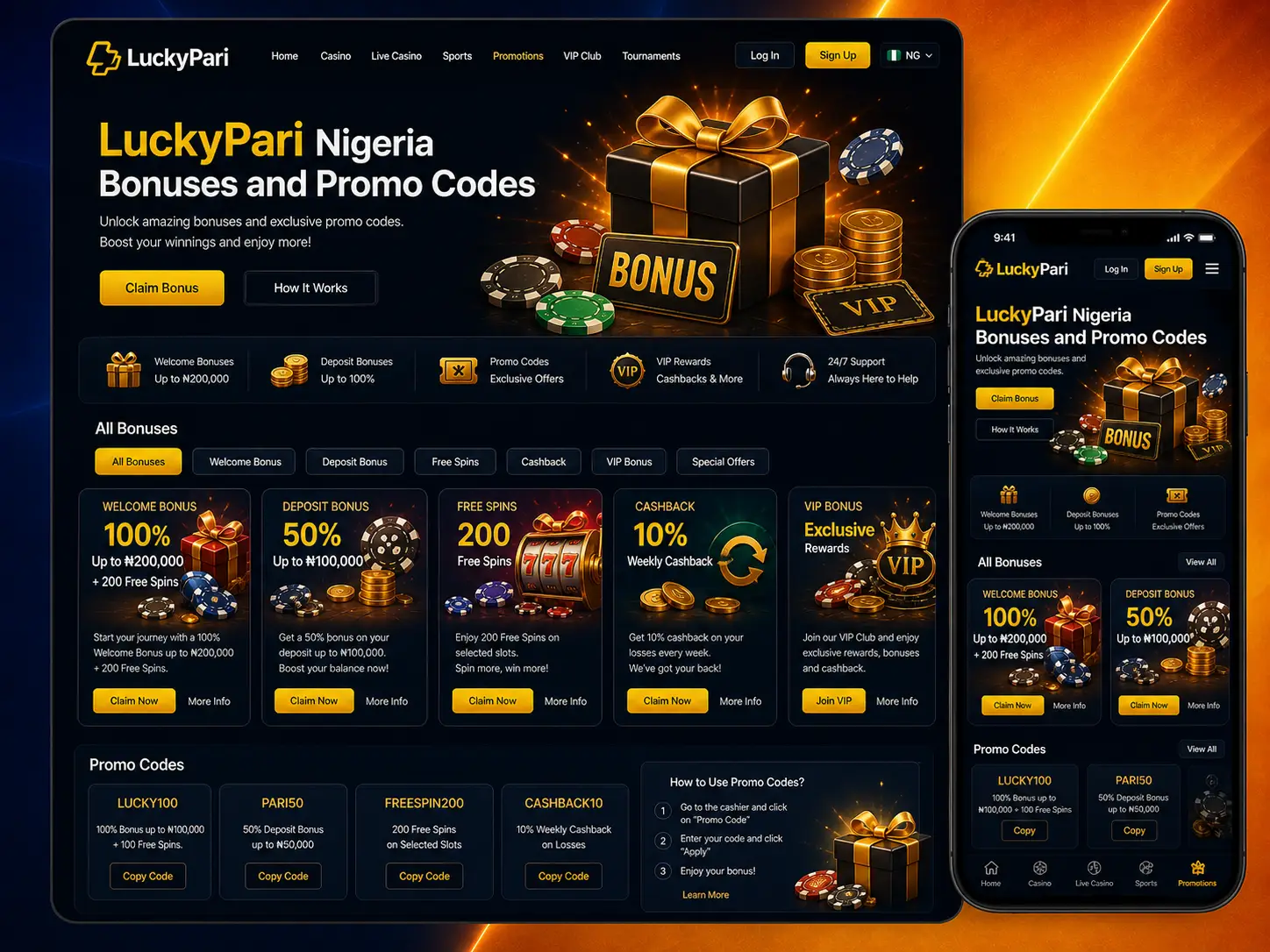 LuckyPari Promotions and Bonus Offers for Nigeria