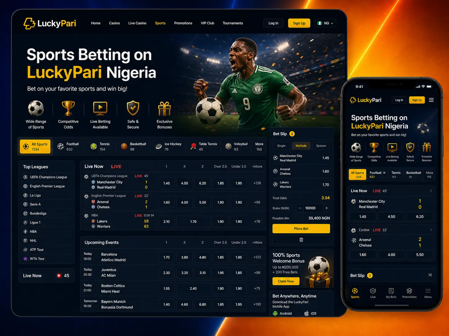 Sportsbook at LuckyPari Nigeria